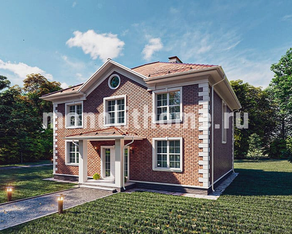 Проект дома из газосиликата Купец двухэтажный 14х14 – компания «Монолит ...